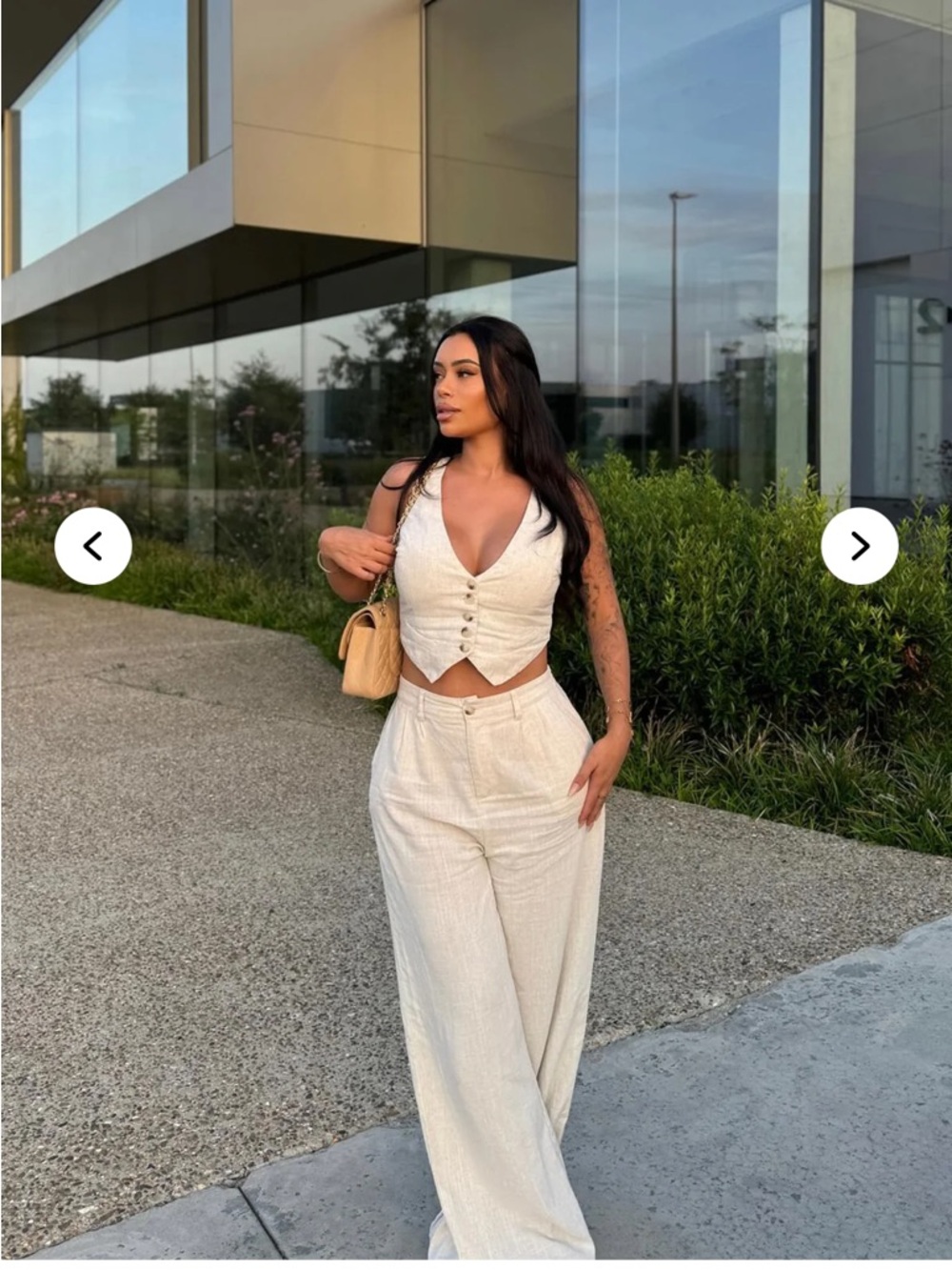 NWT Fashion Nova Cece Linen Pants/Vest Set